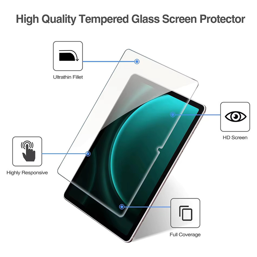 Samsung Displayschutzfolie aus gehärtetem Glas für Galaxy Tab S9 FE 10,9 Zoll SM-X510 SM-X516B transparent - Bild 2