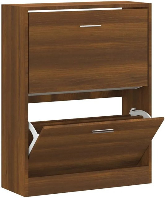 vidaXL Schuhschrank Eichen-Optik Braun, Wandmontage, B/T/H: 63 x 24 x 81 cm - Bild 1