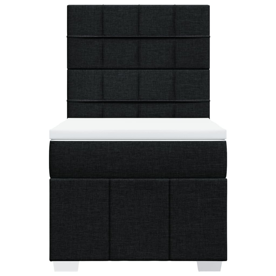 vidaXL Boxspringbett mit Matratze Hybrid-Design in Schwarz aus Stoff, B/T: 80 x 200 cm - Bild 3