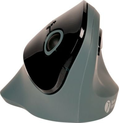 Ergonomische kabellose Vertikalmaus BakkerElkhuizen PRF in Schwarz/Dunkelgrau mit integriertem Verstauraum für den USB-Empfänger - Bild 1