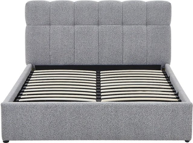 Vente-unique Bett Maziri mit Bettkasten in Grau aus Bouclé-Stoff, B/T/H: 173 x 97 x 218 cm - Bild 1