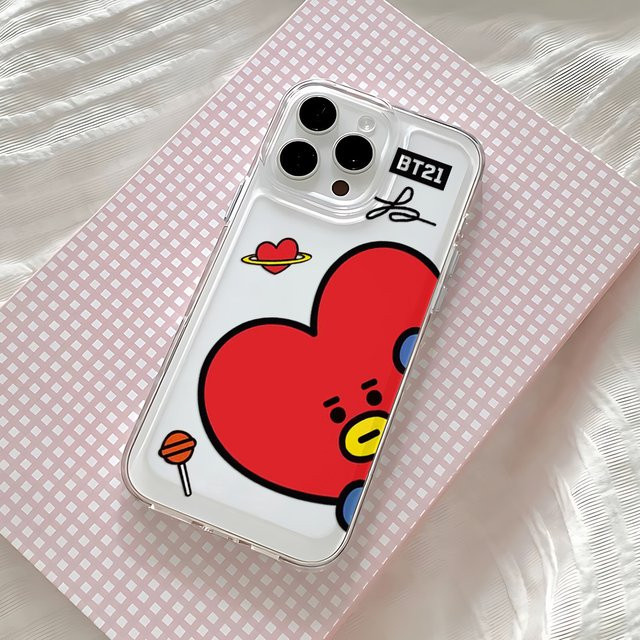 Potdemiel BT21 Handyhülle für iPhone 11 bis iPhone 17 Pro Max, Transparente Weiche Rückabdeckung mit Cartoon-Design - Bild 1