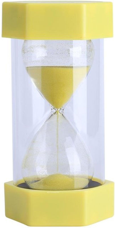 Bunte Sanduhr aus Glas von Tooarts mit Timer für 3, 10, 20, 30 oder 60 Minuten, hexagonale Dekoration für dein Zuhause oder Büro in Gelb, Grün, Orange, Rot oder Blau - Bild 1