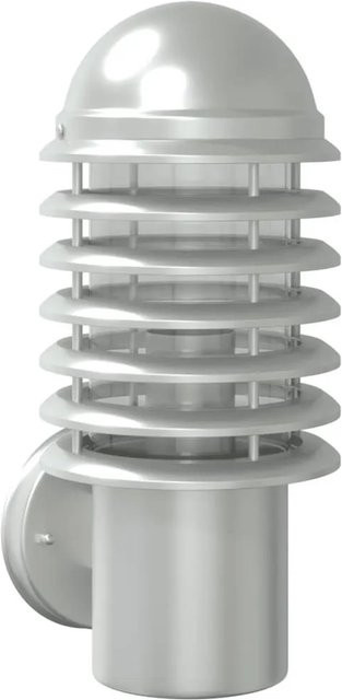 Furnicato Außenwandleuchte aus Edelstahl in Silber für Garten und Außenbereich, IP44, E27, H: 33,5 cm, B: 15,0 cm, T: 15,0 cm - Bild 1