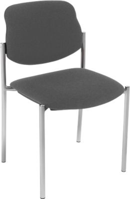 NowyStyl Besucherstuhl STYL stapelbar, 4er Set, Bezug Anthrazit, Gestell Alusilber - Bild 2
