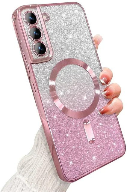 Glitzer Handyhülle für Samsung Galaxy S25 S24 S23 S22 S21 S20 FE Plus Ultra Note20 in Pink Transparent mit Bling Effekt - Bild 1