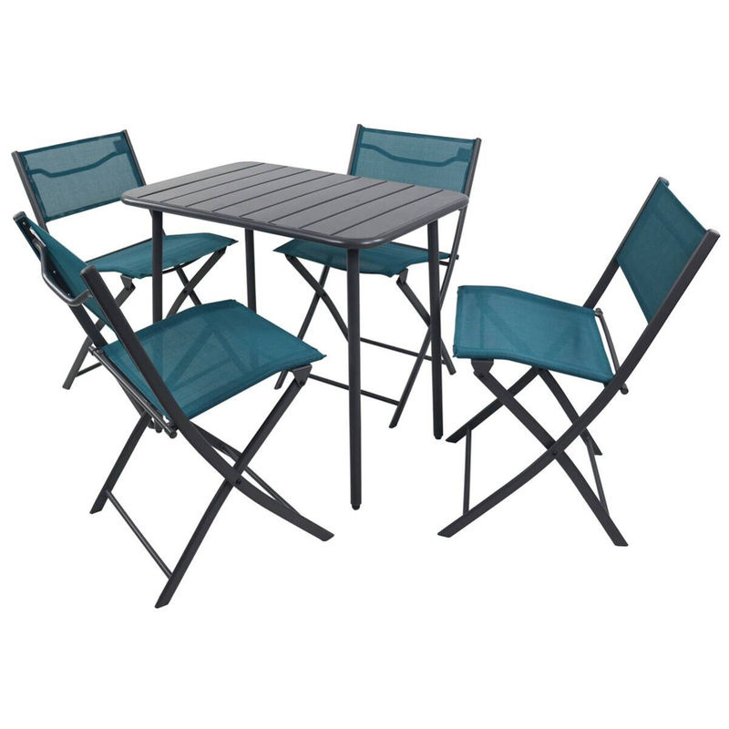 VCM 5-teilige Gartensitzgruppe Sumila in Türkis aus Metall und Textilene für Balkon und Terrasse, B/H/L: 80 x 72 x 55 cm - Bild 2