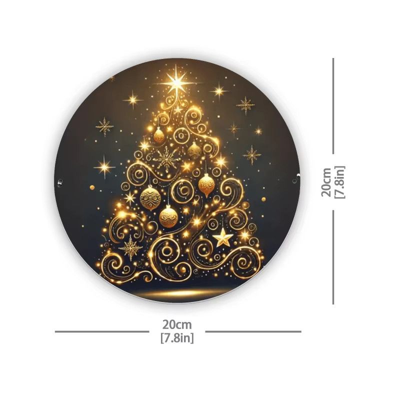 Potdemiel Metall-Blechschild Weihnachtsbaum Wanddekoration Multicolor, Durchmesser: 20,3 cm - Bild 2