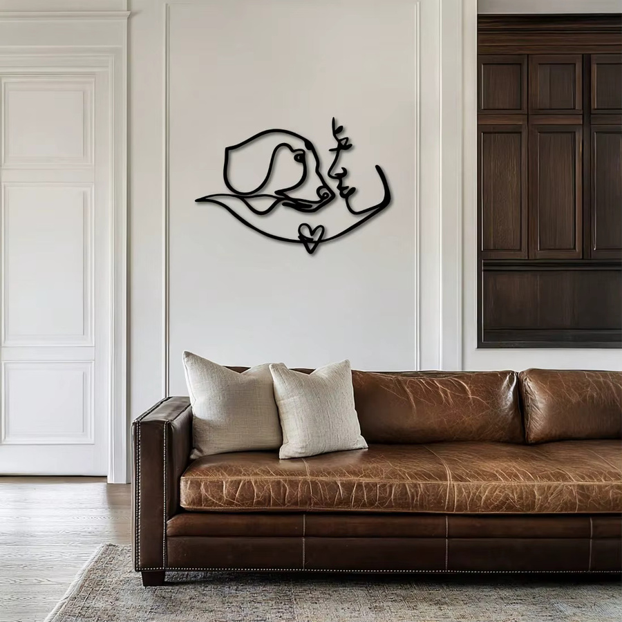 CIFBUY Wandkunst Hunde-Silhouette aus Eisen in Mattschwarz, Höhe: 39,9 cm - Bild 4