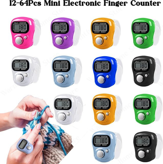 XMSJ Mini Elektronischer Finger Zähler mit LED Digital Display aus Kunststoff in Lila für Erwachsene - Bild 1