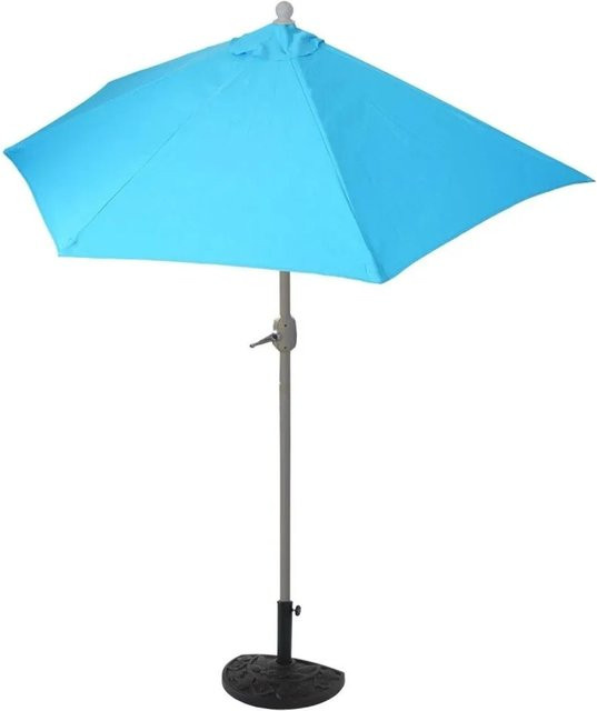 MCW Sonnenschirm Lorca halbrund, Balkonschirm mit Ständer, Farbe: Türkis, Durchmesser: 300 cm, UV 50+ aus Polyester und Alu - Bild 2