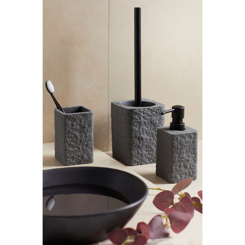 Wenko WC-Garnitur Villata aus Polyresin in Anthrazit Grau, H x B x T: 37 x 11,2 x 10 cm - Bild 2