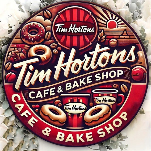 Tim Hortons Vintage-Metallschild aus Aluminium als Wandbehang, B/H: 20,0 x 20,0 cm - Bild 1