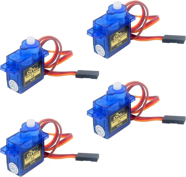 RCmall SG90 9g Mini Micro Servomotor 180 Grad Set für RC Hubschrauber, Flugzeug, Auto, Boot und Roboter, Blau, 4 Stück - Bild 1