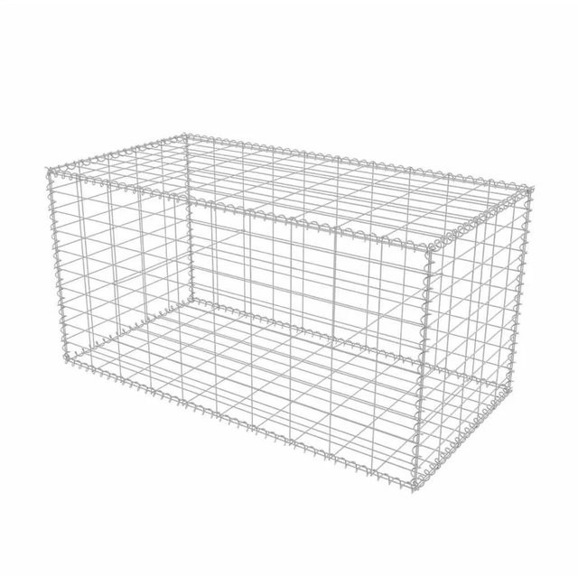 vidaXL Gabionenkorb aus verzinktem Stahl in Silber, B/T/H: 100 x 50 x 50 cm - Bild 1