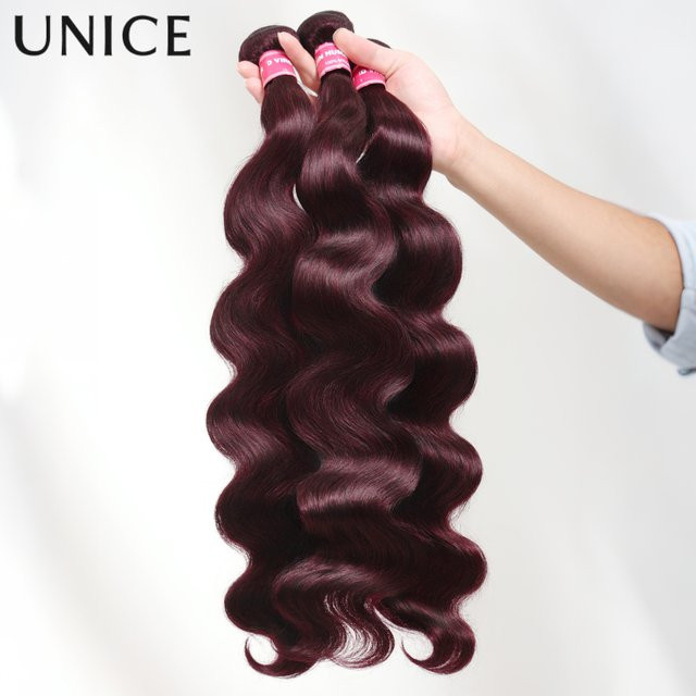 UNice Hair Black Cherry Body Wave Echthaarbündel, 100 g, Unisex - Bild 1