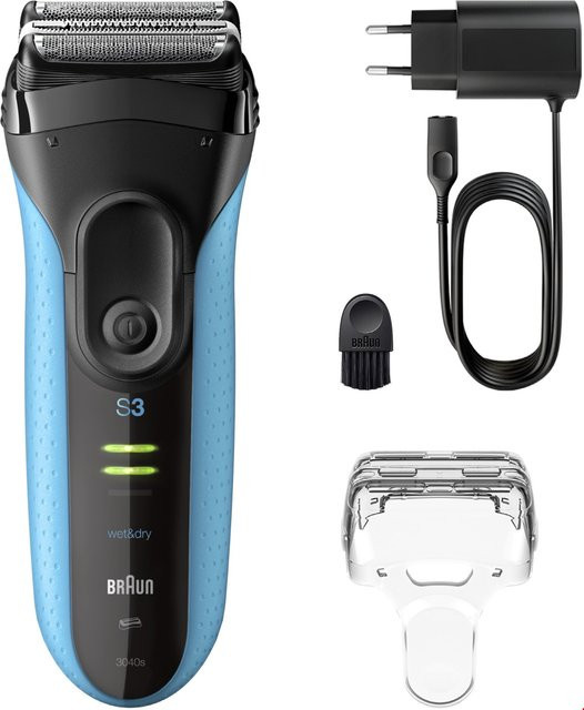 Braun Series 3+ 3040S Rasierer, Herren, schwarz/blau - Bild 1
