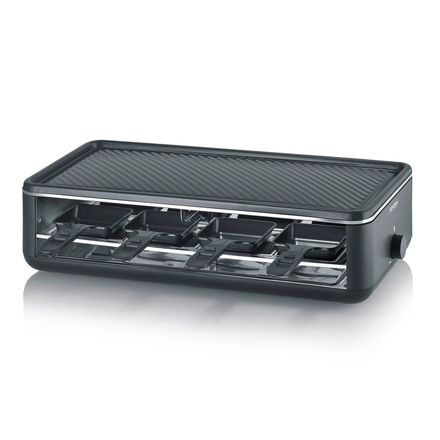 Severin Black Line Lite Raclette-Grill RG 2365 in Schwarz mit 1.300 W Leistung, Antihaftbeschichtung und verstellbarem Thermostat - Bild 2