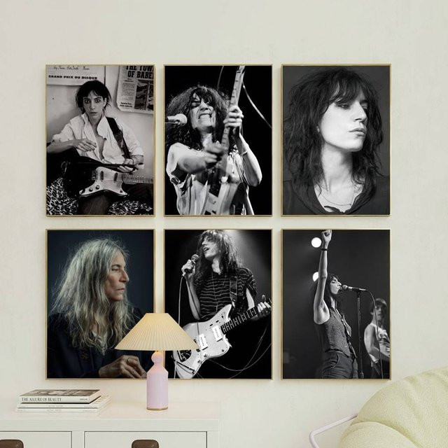 Rastar Singer Patti Smith Poster-Aufkleber, wasserfester Wandkunstdruck in Schwarz, Rechteckig - Bild 1