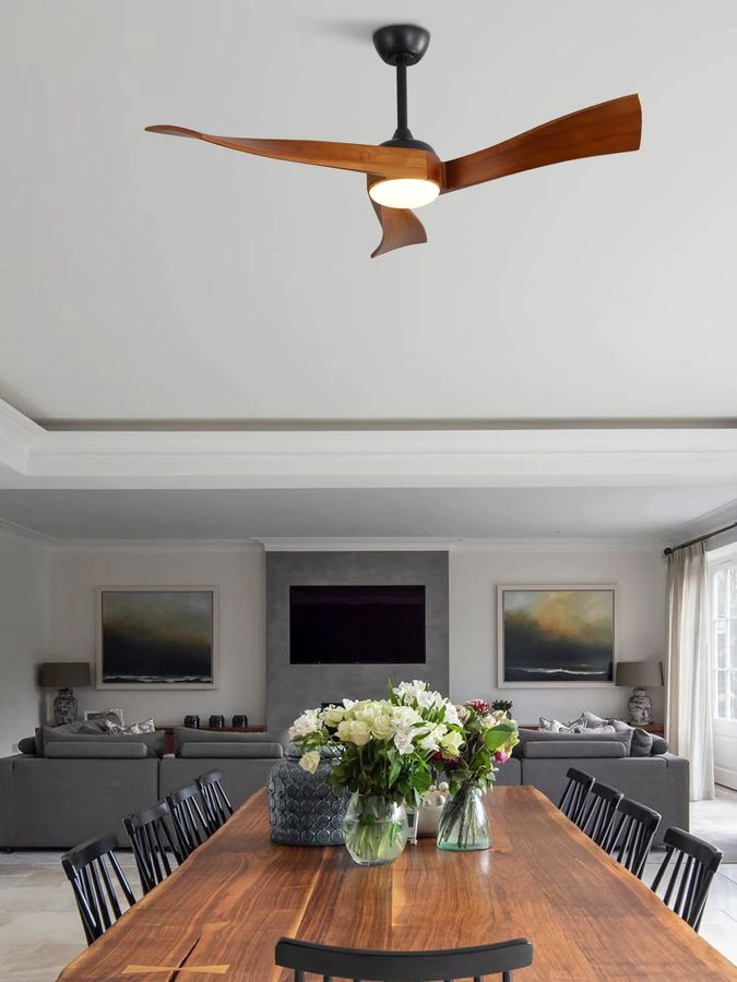 Sofucor Nordischer Deckenventilator mit integrierter LED-DC-Beleuchtung und Fernbedienung, 52 Zoll - Bild 3