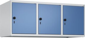 C+P Aufsatzschrank 7035/5023 mit 3 Abteilen und Sicherheits-Drehriegel, B/T/H: 50 x 120 x 50 cm, Lichtgrau und Fernblau - Bild 1