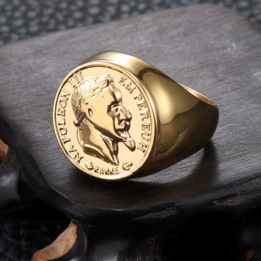 CXQNEWA Ring Edelstahl, Gold, Herren - Bild 3