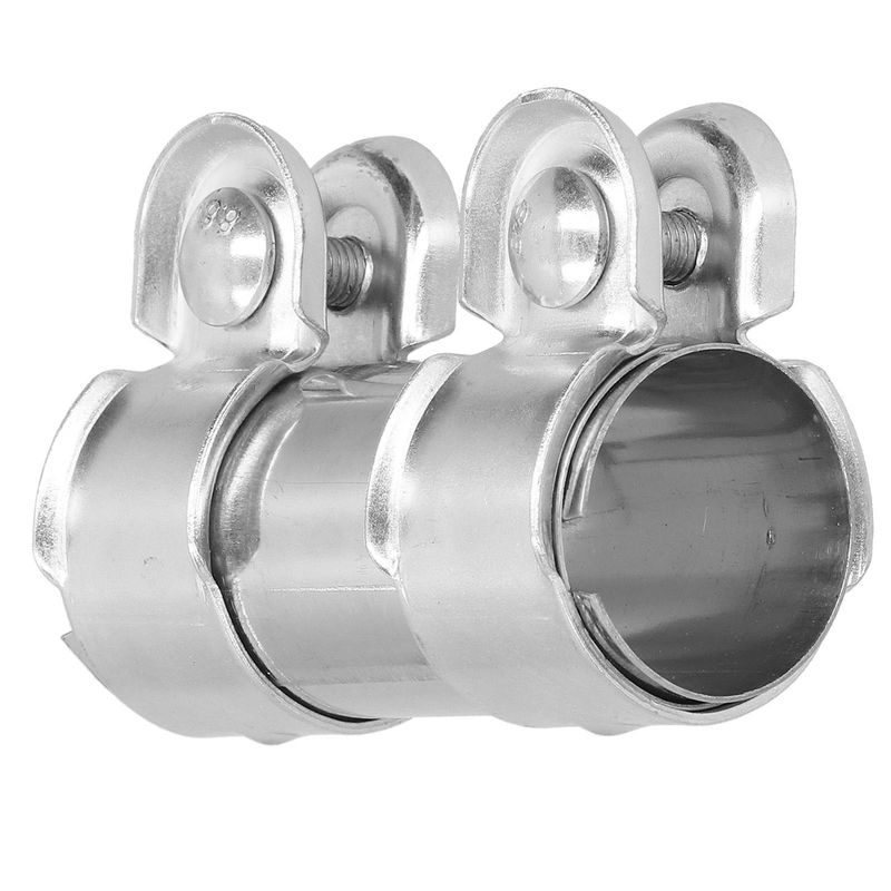 Igeteck Auspuffrohrverbinder mit Doppelklemmenhülse aus Edelstahl, Farbe: Silber, Länge: 9,4 cm - Bild 4