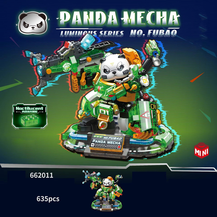 Super Roboter Mech Mini Block China Panda Schlacht Mecha Modell, Bausteine - Bild 2