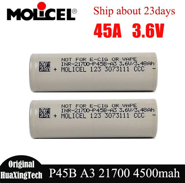 Molicel P45B A3 21700 Li-Ion Akku mit 4500 mAh und 3,6 V - Bild 1