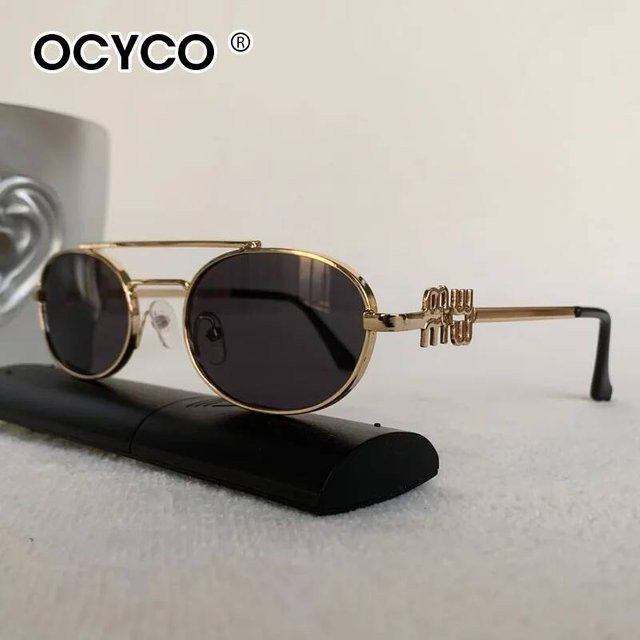 OCYCO Sonnenbrille, oval, Metall, Gold, Unisex, Vollrand - Bild 1