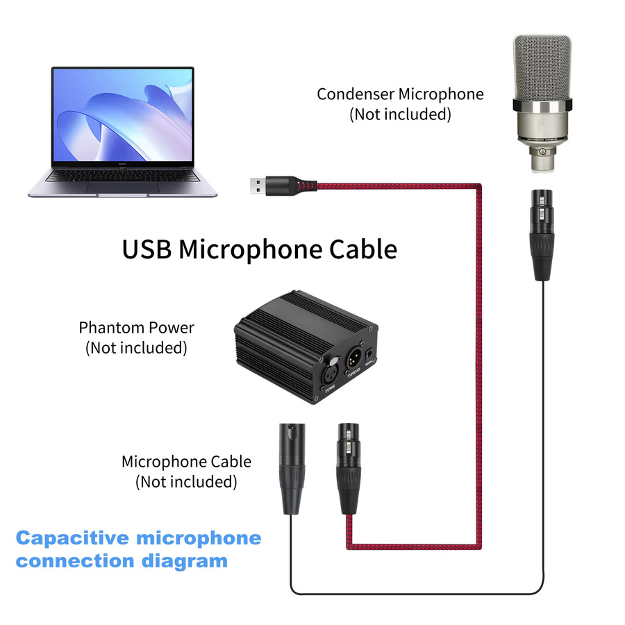 ALLOYSEED Mic-Link Konverterkabel USB-A auf XLR-Buchse für Mikrofone und Studio-Aufnahmen - Bild 2