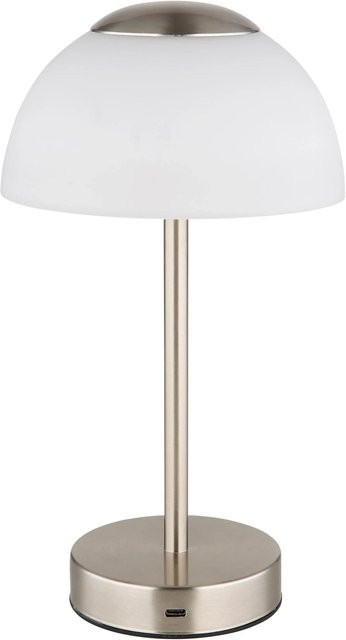 Globo Tischleuchte Sarima LED Schreibtischleuchte aus Metall in Nickel Matt Silber mit Touch-Funktion und Akku, Höhe: 31 cm - Bild 1
