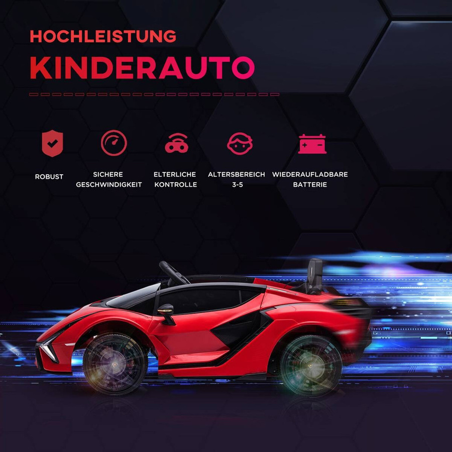 HOMCOM Kinder-Elektroauto SUV rot mit Licht und Sound ab 3 Jahren - Bild 3