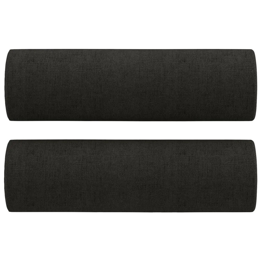 vidaXL Zierkissen Nackenkissen Set 2 Stück Schwarz aus Stoff mit abnehmbarem Bezug B/H: 50 x 15 cm - Bild 2