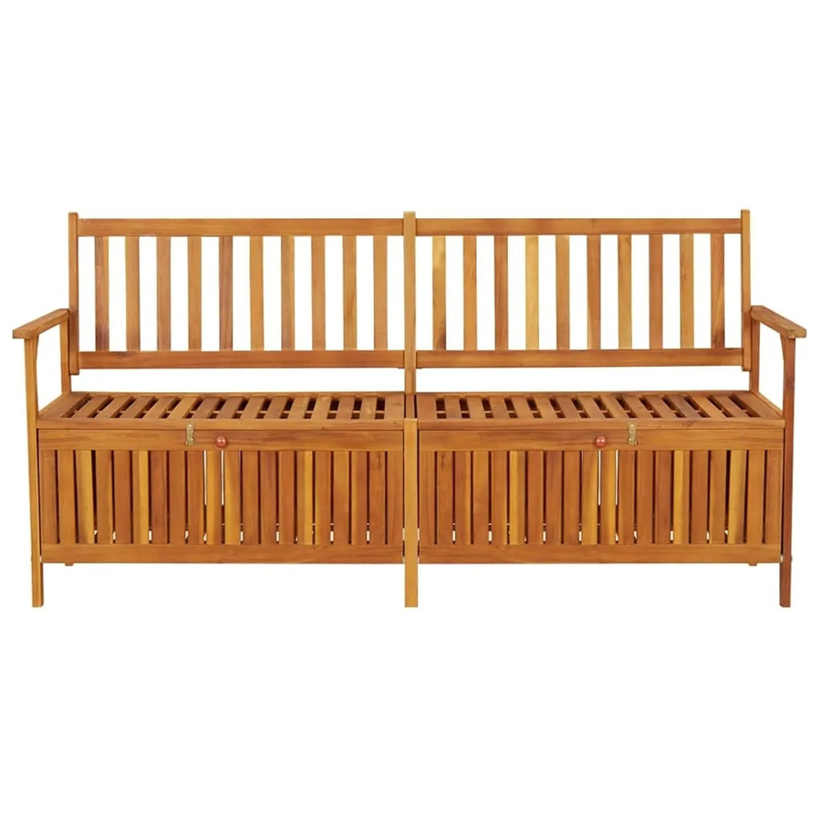 vidaXL Truhenbank aus Akazienholz in Braun mit Polsterung für Innen und Außen, B/T/H: 170 x 63 x 84 cm - Bild 2
