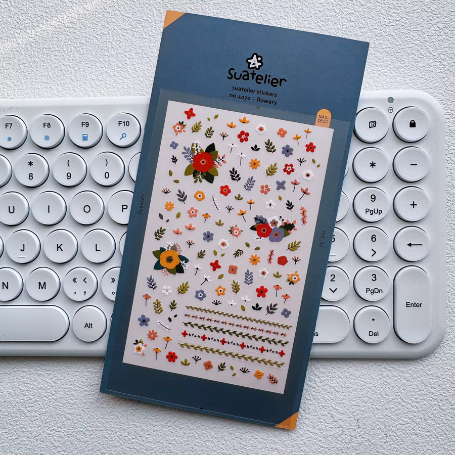 Suatelier Mini-Blumen PVC-Aufkleber für Scrapbooking und DIY Journaling, Multicolour - Bild 2
