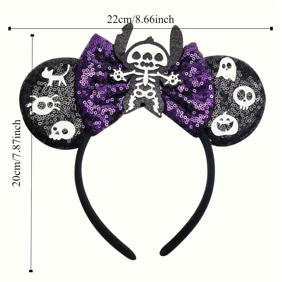 HEROCROSS Disney Stitch Stirnband Mickey Minnie Maus Ohren, Halloween, Haarschmuck - Bild 3