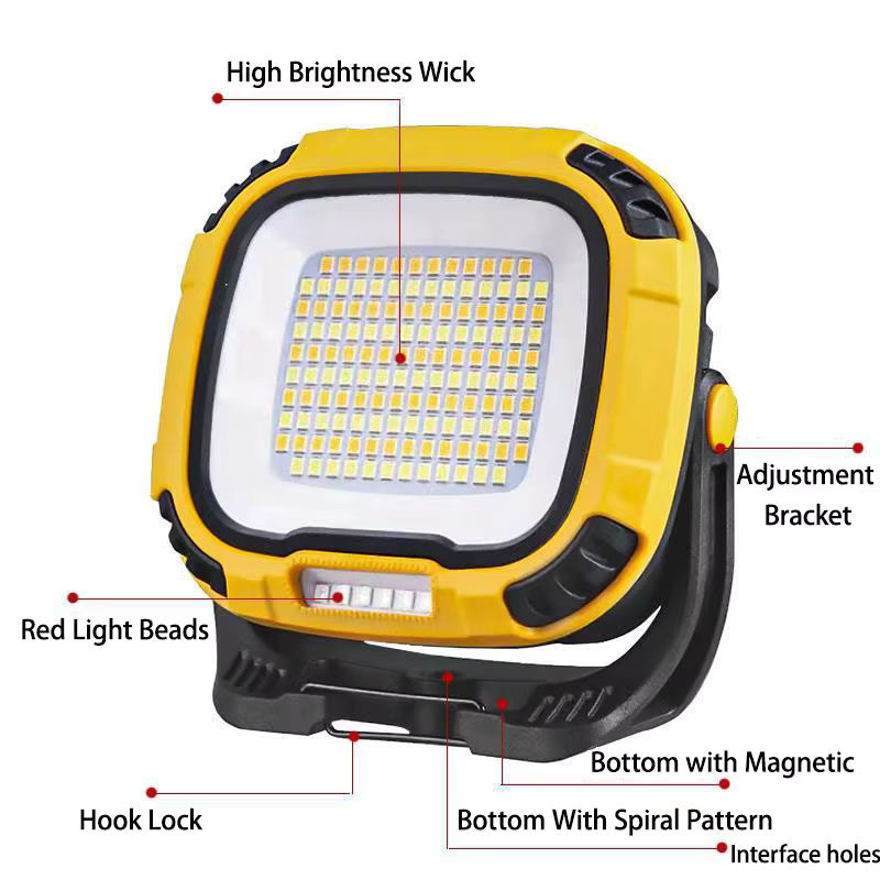 ESMARTER Tragbare LED-Scheinwerfer Laterne mit Magnet und Akku, Schwarz, Warmweißes Licht für Camping, Angeln und Notfälle - Bild 5