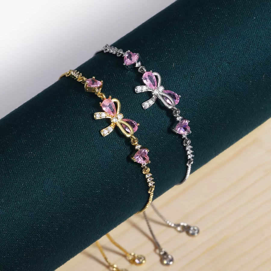 YUYAN Armband, Bowknot, Rosa Zirkonia, Damen - Bild 1