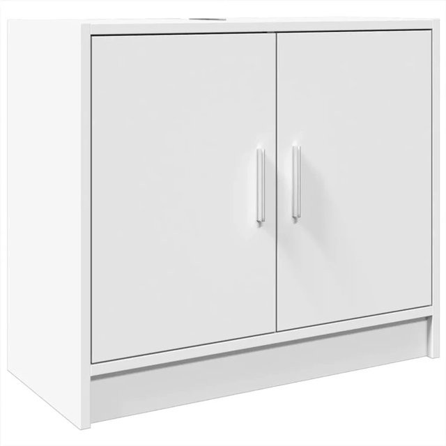 vidaXL Waschbeckenunterschrank Weiß aus Holzwerkstoff für das Badezimmer, B/T/H: 63 x 29 x 55 cm - Bild 1