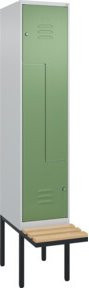 C+P Z-Spind Classic PLUS Sitzbank mit 2 Fächern und Zylinderschloss, Buche-Hartholz und Stahl, B/T/H: 212 x 40 x 81,5 cm - Bild 1