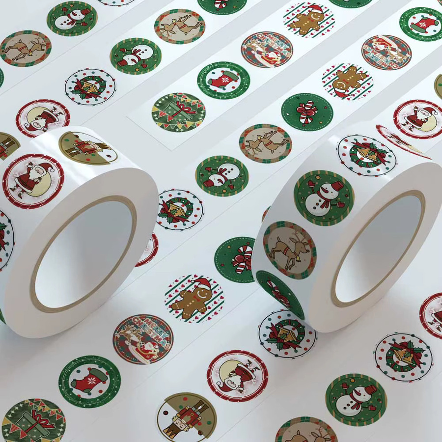 Charile Frohe Weihnachten Santa Claus Cartoon Aufkleber, 500 Teile/rolle - Bild 5