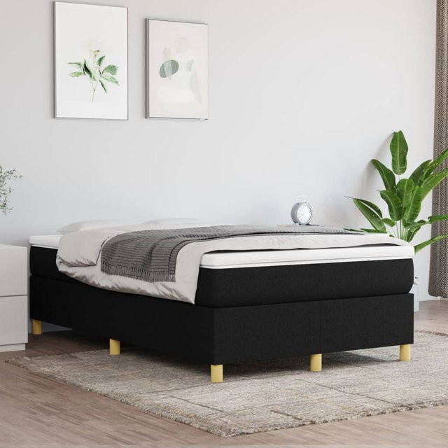 vidaXL Boxspringbett in Schwarz mit Stoffbezug, B/T/H: 120 x 200 x 35 cm - Bild 3