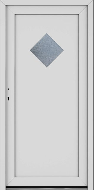 Roro Nebeneingangstür OKE 1151 Kunststoff mit Glaseinsatz Weiß B: 98 cm, H: 198 cm, DIN L - Bild 1