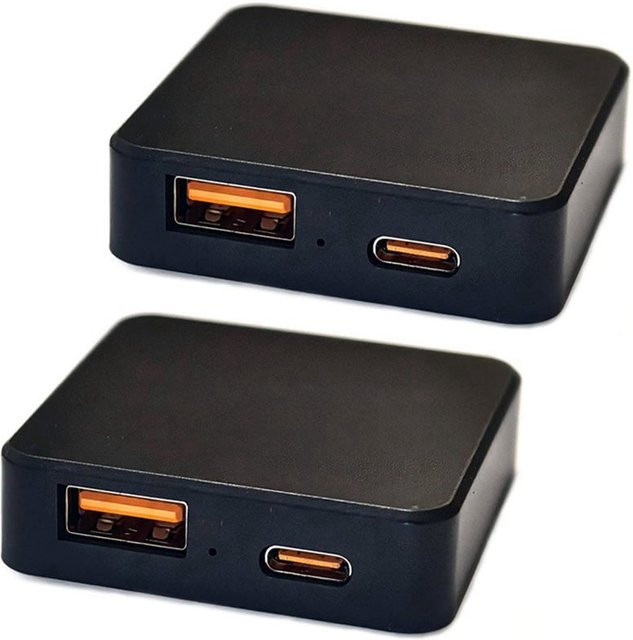 ABGH Solar-Controller mit USB-A und USB-C Anschlüssen, Spannungsstabilisator für Solarpanels mit QC/PD 2.0 3.0 Unterstützung, Schwarz - Bild 1