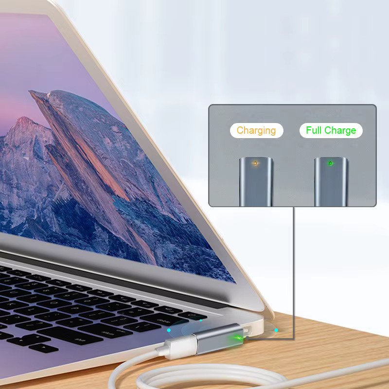 RGEEK USB Typ C Magnetischer PD-Adapter für MagSafe 1 und MagSafe 2, 5A Schnelllade-Konverter für MacBook Pro Max, Farbe: Silber - Bild 4