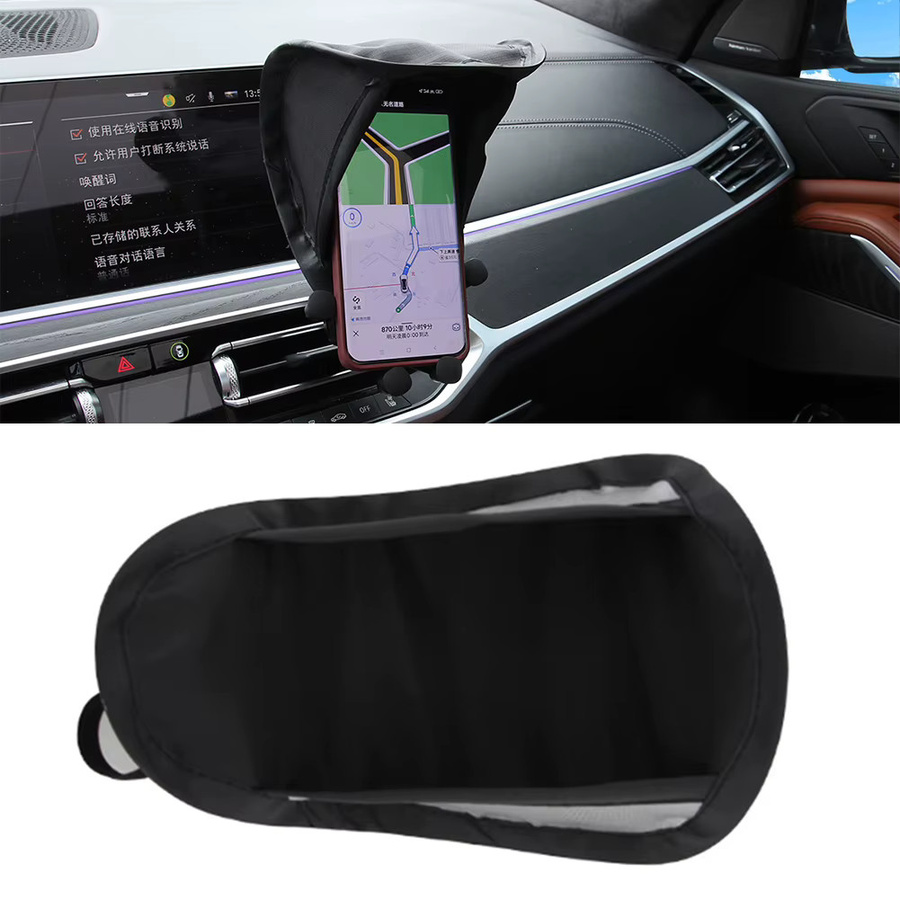 NIGHTKIST Handy-Sonnenschirm als Sonnenschutz für dein Smartphone im Auto oder Motorrad, Farben: Silber und Schwarz - Bild 2