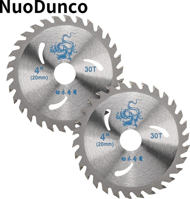 NuoDunco 2er Set Kreissägeblätter aus Legierung mit 110 mm Durchmesser und 30-40 Zähnen für Hartholz, Verbundplatten und Kunststoff - Bild 1