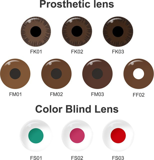 PSEYECHE Prothetische Kontaktlinsen für Farbblindheit, 14,2 mm, Jahreslinsen - Bild 1