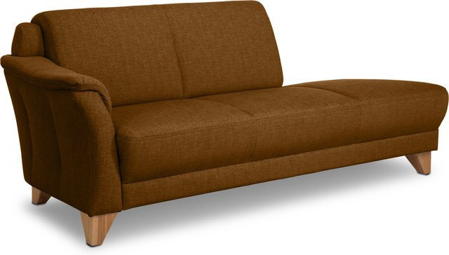 Recamiere Mondo Quadra modern in Braun mit linkem Sitzteil und Eichenholz-Gestüt, B/T/H: 205 x 86 x 56 cm - Bild 1